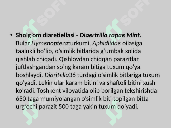 Parazit pardaqanotlilar va ulardan zararkunandalarga qarshi kurashish 2