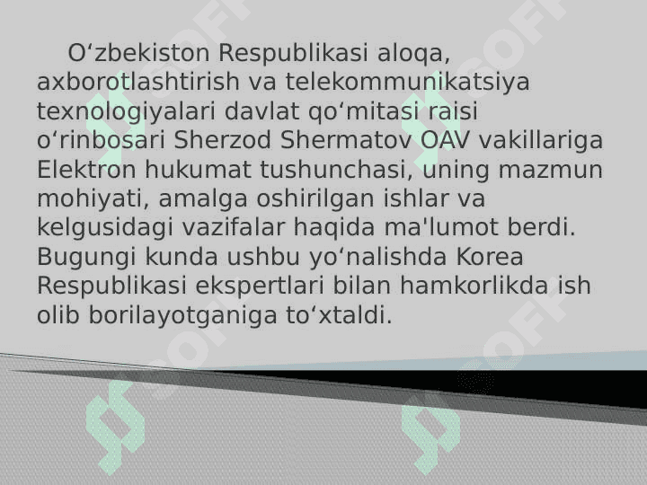 O’ZBEKISTON RESPUBLIKASIDA  ELEKTRON HUKUMAT TIZMINING  RIVOJLANISH BOSQICHLARI 5
