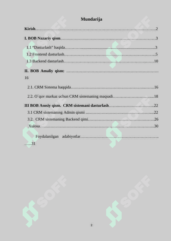 NTM uchun CRM boshqaruv tizimini ishlab chiqish 2