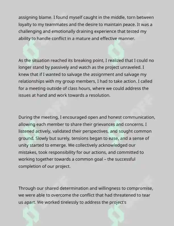 My experience of overcoming conflict 2
