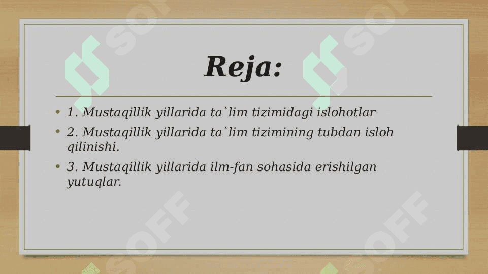 Mustaqillik yillarida ta’lim tizimidagi islohotlar 2