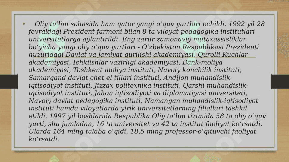 Mustaqillik yillarida ta’lim tizimidagi islohotlar 6