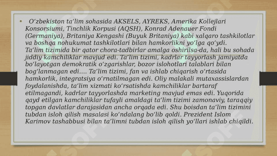 Mustaqillik yillarida ta’lim tizimidagi islohotlar 8