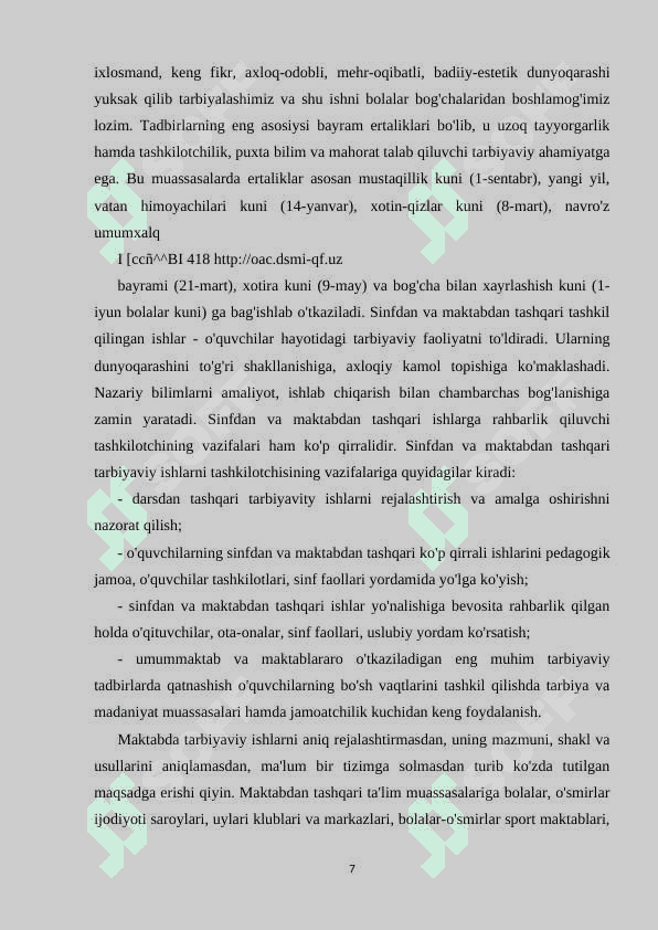 Maktabda maʼnaviy va maʼrifiy ishlarni tashkil qilish 7