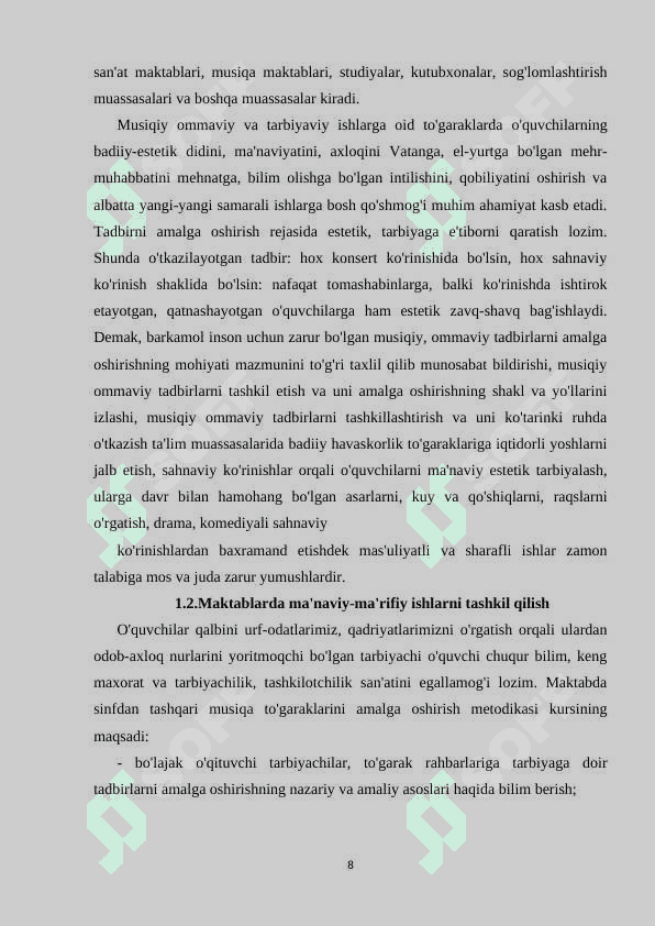 Maktabda maʼnaviy va maʼrifiy ishlarni tashkil qilish 8