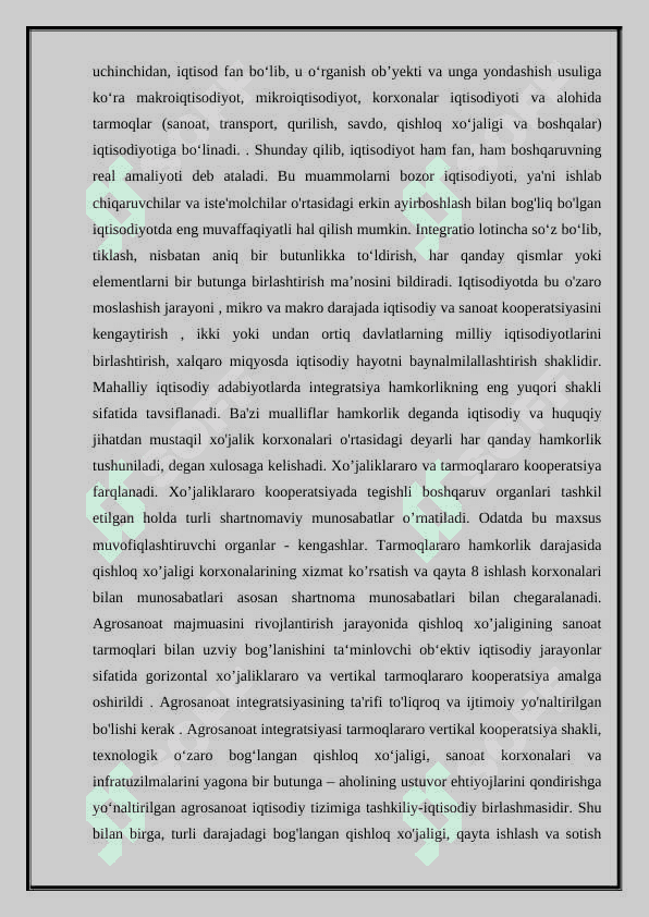 ASM DA YER VA SUV RESURSLARI. ULARDAN SAMARALI FOYDALANISH YO‘LLAR-2chisi 4