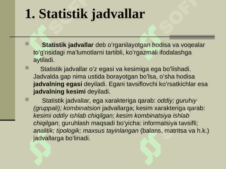Statistik ma’lumotlarni jadval va grafiklarda tasvirlash 3