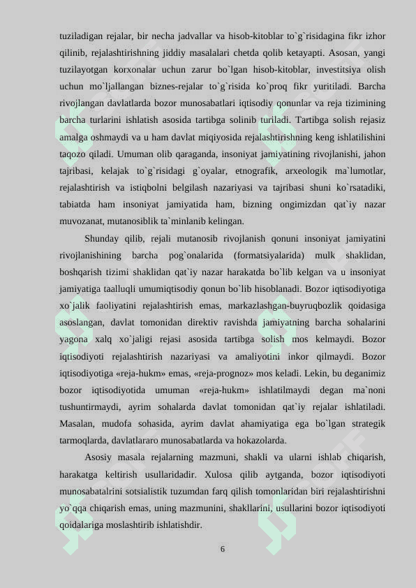 Bozor iqtisodiyoti sharoitida rejalashtirish va bashoratlash 6