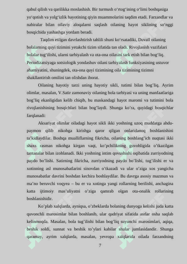 Oilaning hayotiy sikli. 7