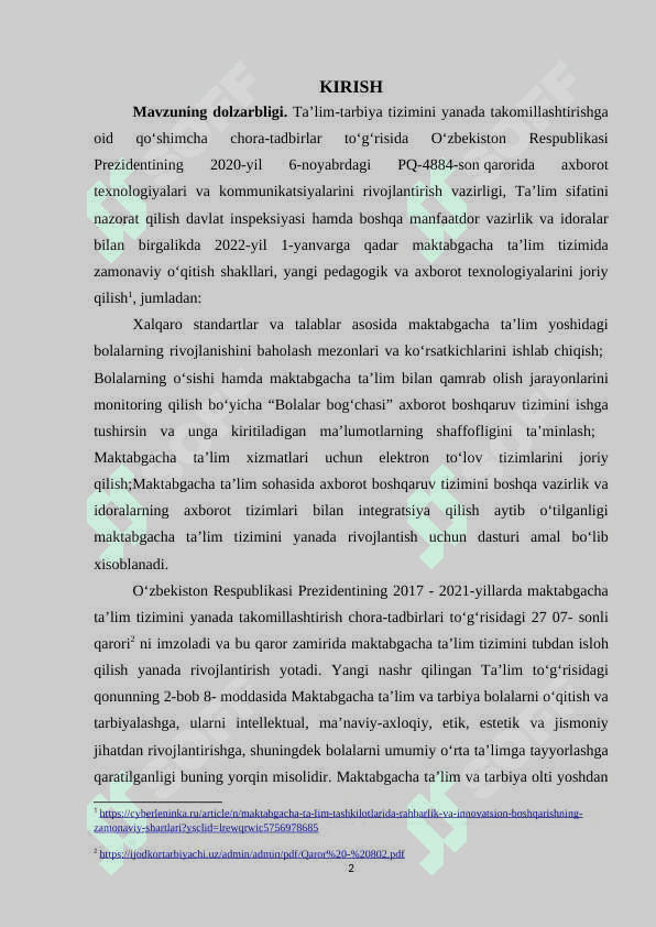 DAVLAT VA NODAVLAT MAKTABGACHA TA’LIM TASHKILOTLARINING O‘ZIGA XOS XUSUSIYATLARI 2