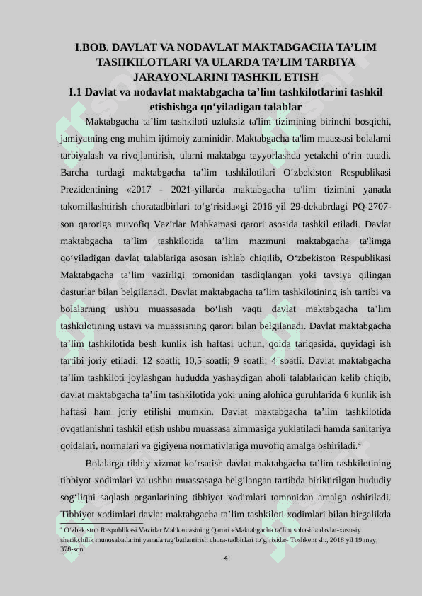 DAVLAT VA NODAVLAT MAKTABGACHA TA’LIM TASHKILOTLARINING O‘ZIGA XOS XUSUSIYATLARI 4