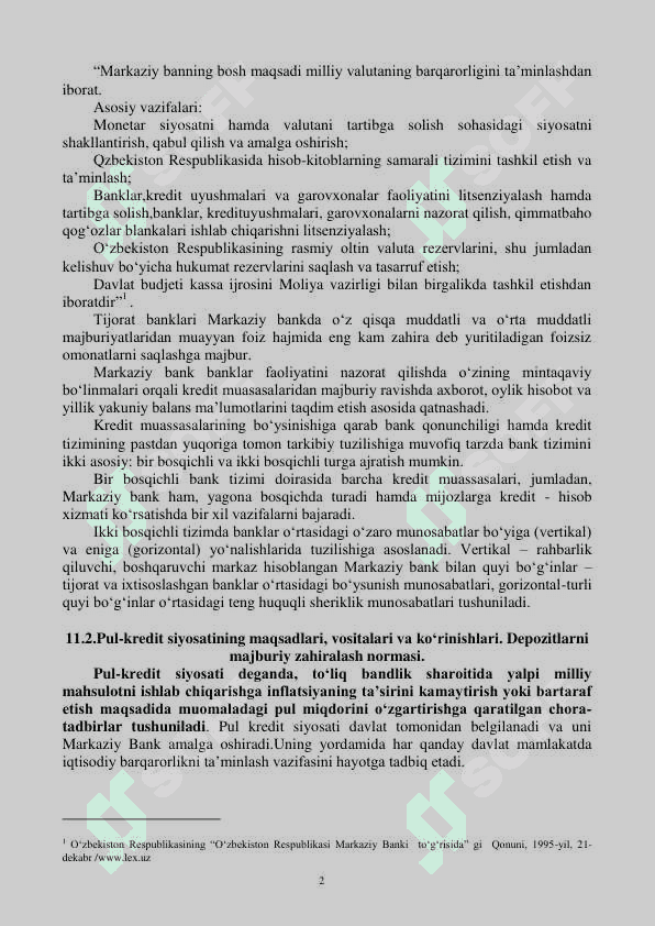 PUL-KREDIT SIYOSATI 2