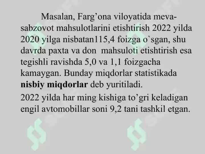 Statistik Ko'rsatkichlar 6
