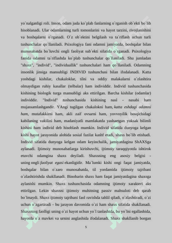 Shaxsga fiziologik yondashish 5