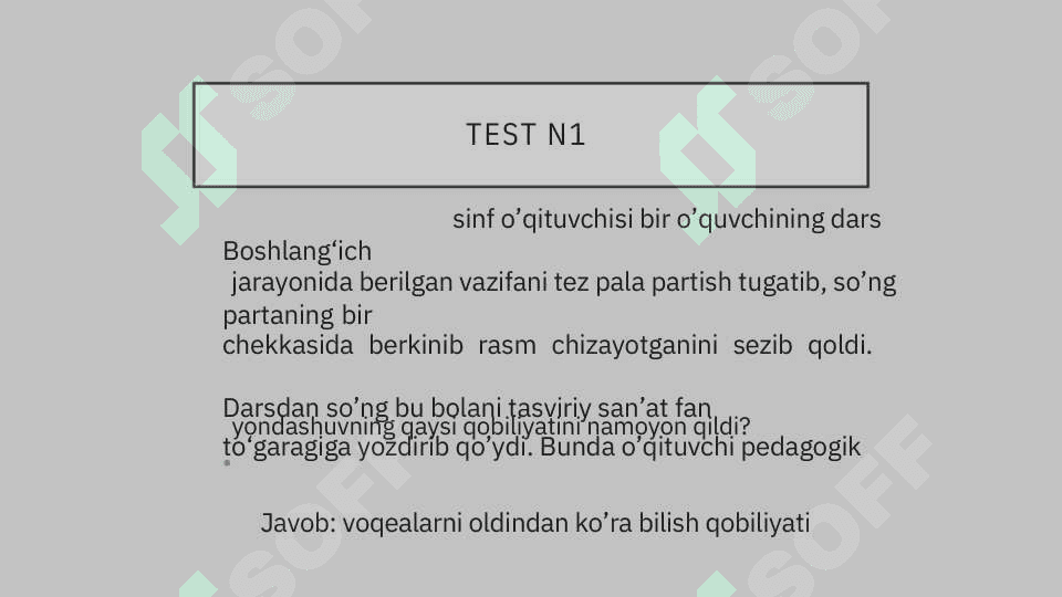 Pedagogik mahorat kasbiy standart testlari tahlili 2