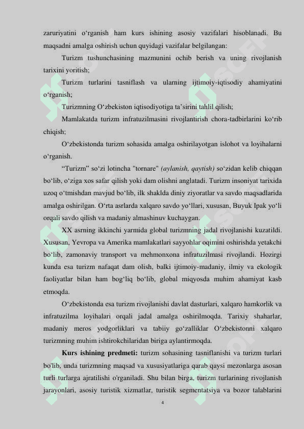 TURIZM SOHASINING TASNIFLANISHI VA TURLARI 3
