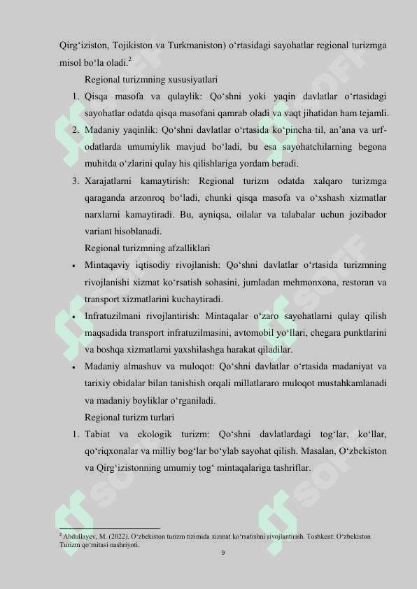 TURIZM SOHASINING TASNIFLANISHI VA TURLARI 8
