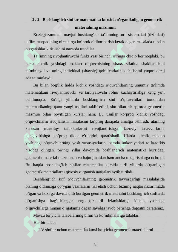 4-SINFDA  GEOMETRIK  MAZMUNDAGI MASALALARDAN  FOYDALANISH METODIKASI 5