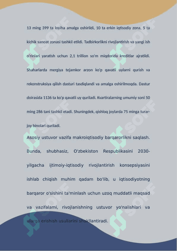 O'zbekistonda ijtimoiy sohada amalga oshirilayotgan ishlarning mazmun va mohiyati 8
