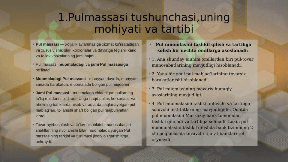 PUL MASSASI  VA PUL AGREGATLARI 2