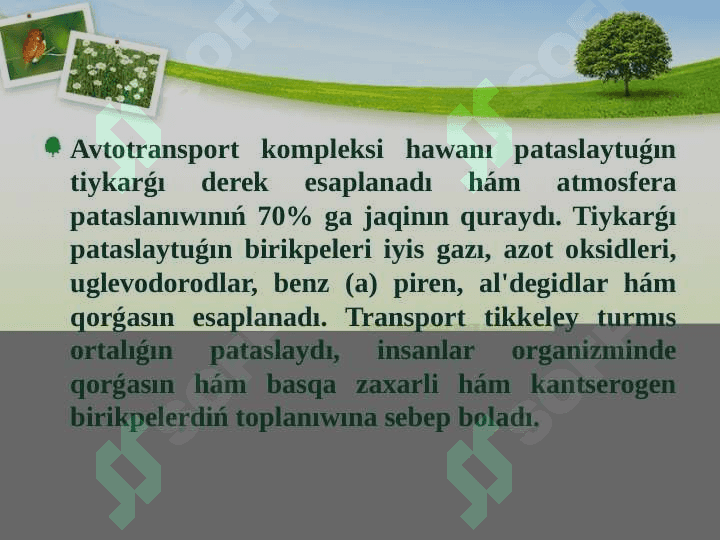 Atmosferanı pataslandırıwshı derekler 3