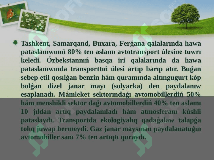 Atmosferanı pataslandırıwshı derekler 4