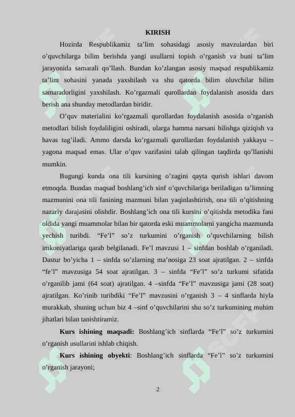 2-SINFDA FE’L YASOVCHI QO’SHIMCHALAR MAVZUSINI O‘RGANISH METODLARI 2