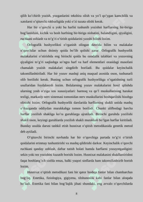2- SINFDA ORFOGRAFIK MASHQLARNI TAHLIL QILISHNING SAMARALI METODLARI 8