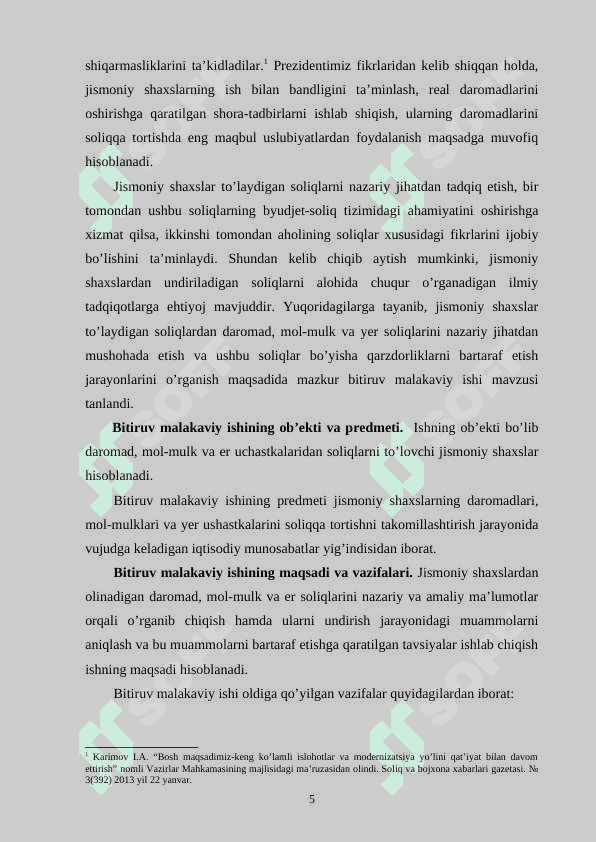 Jismoniy shaxslardan olinadigan soliqlar va ularni takomillashtirish yo'llari. 4