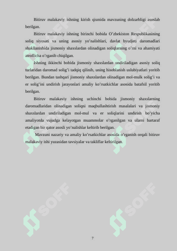 Jismoniy shaxslardan olinadigan soliqlar va ularni takomillashtirish yo'llari. 6