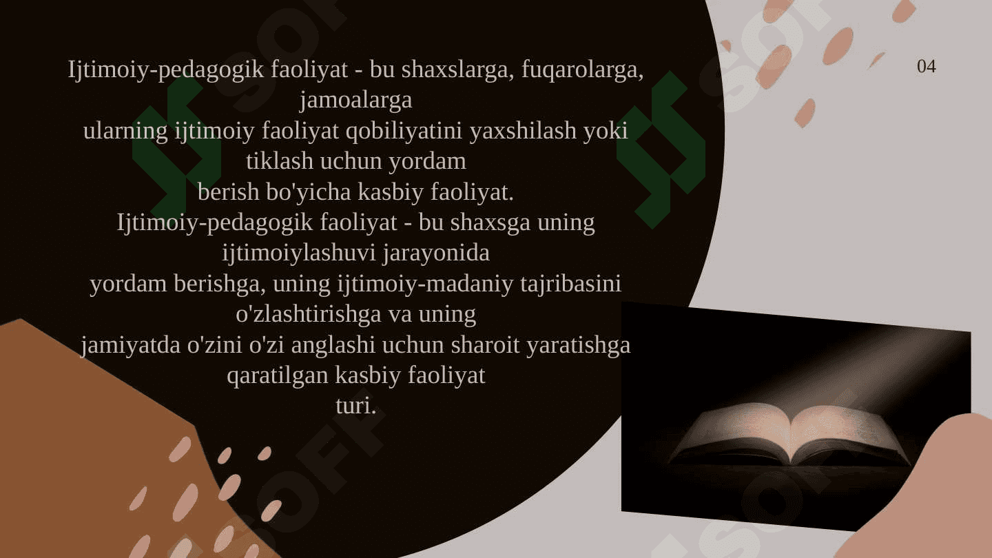 Ijtimoiy pedagogik faoliyat turlarining ahamiyati 5