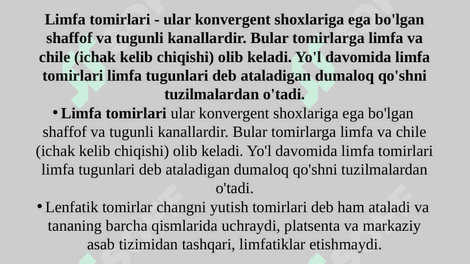 Limfa tomirlarining rivojlanishi va tuzulishining ijtimoiy va biologik muhitning ta'siri. 2