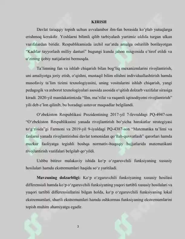 Ko‘p o‘zgaruvchili funksiyaning xususiy hosilalari va differensiallari BMI 2