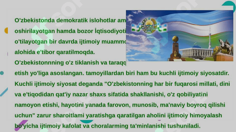 O'zbekistonda ijtimoiy sohada amalga oshirilayotgan ishlarning mazmun va mohiyati 2
