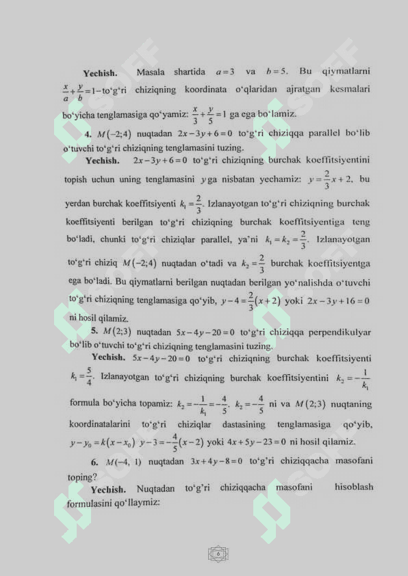 Tekislikda to‘g‘ri chiziqning iqtisodda qo‘llanilishi 7