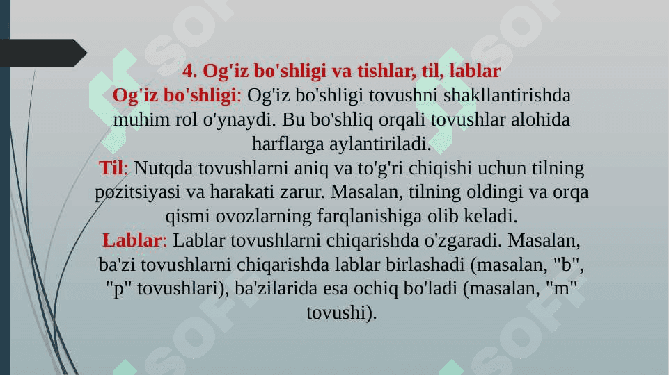 Nutq ovoz bo'limining anotomo-fiziologik faoliyati 7
