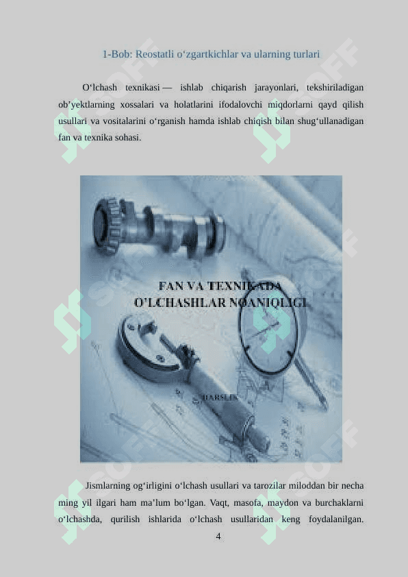Reostatli oʻzgartkichlar va zanjirli elementlar 4