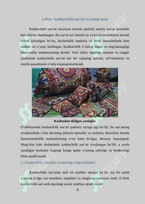 Kashtachilik uslubida choyxalta tayyorlash texnologiyasi 8