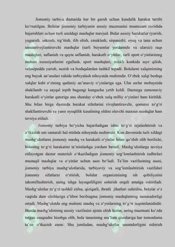 Maktabgacha yoshdagi bolalar uchun asosiy harakatlar 4