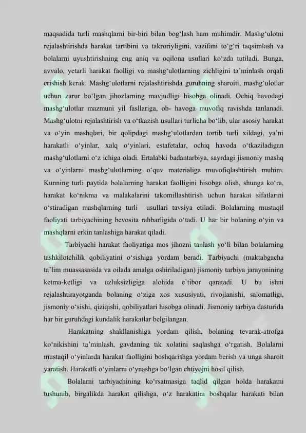 Maktabgacha yoshdagi bolalar uchun asosiy harakatlar 5