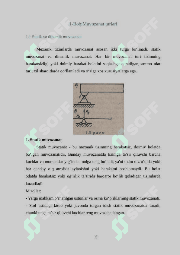 Mexanik tizimning muvozanati shartlari 5