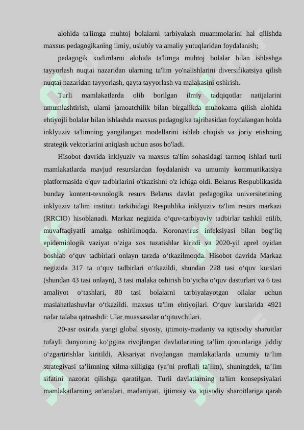 Turli mamlakatlar taʼlim tizimi asoslari, oʻziga xos xususiyatlari, tamoyillari 3