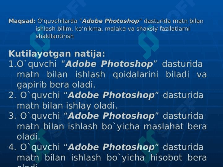 ADABE PHOTOSHOP MATN VA KONTURLAR BILAN ISHLASH 3