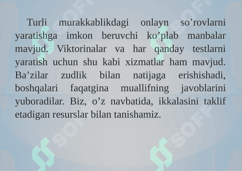 Google xizmatlari on-line-test shaklini yaratish+ 3