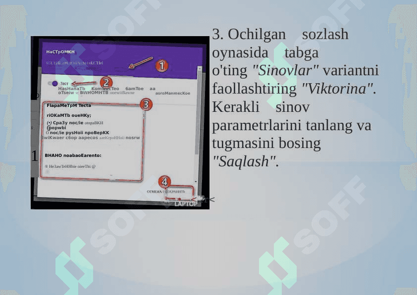 Google xizmatlari on-line-test shaklini yaratish+ 7