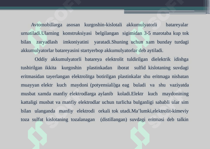 Akkumulyator batareyasining 2