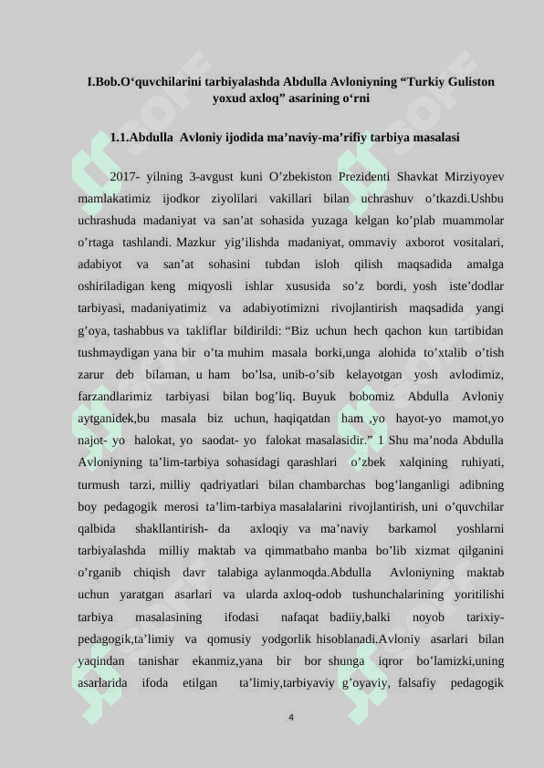 A.AVLONIYNING “TURKIY GULISTON YOXUD AXLOQ” ASARI MA'NAVIY AXLOQIY TARBIYA 4