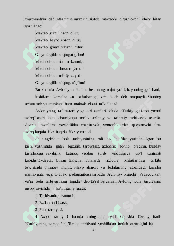 A.AVLONIYNING “TURKIY GULISTON YOXUD AXLOQ” ASARI MA'NAVIY AXLOQIY TARBIYA 6