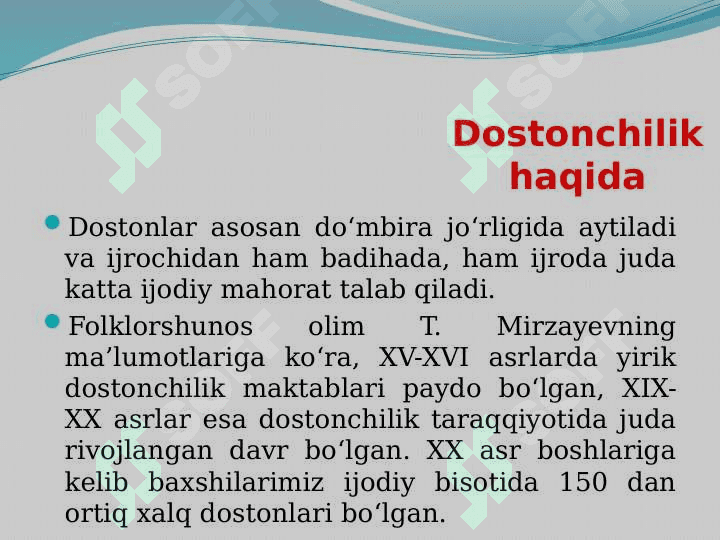 Bugungi adabiy jarayonda dostonchilikmuammolari 4