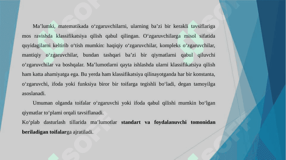 MA'LUMOTLAR TUZILMALARINING UMUMIY KOʻRINISHLARI 6